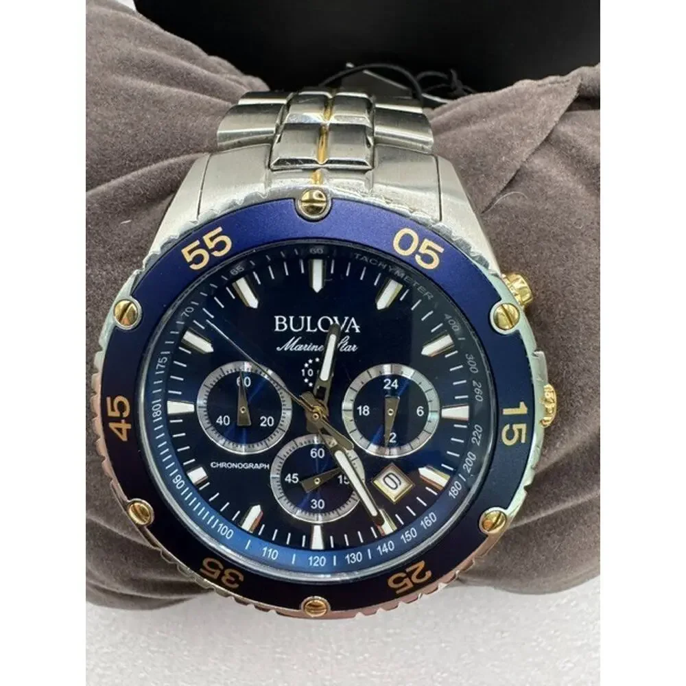 NEW RARE Bulova Men's Marine Star Two-Tone Watch 98B400